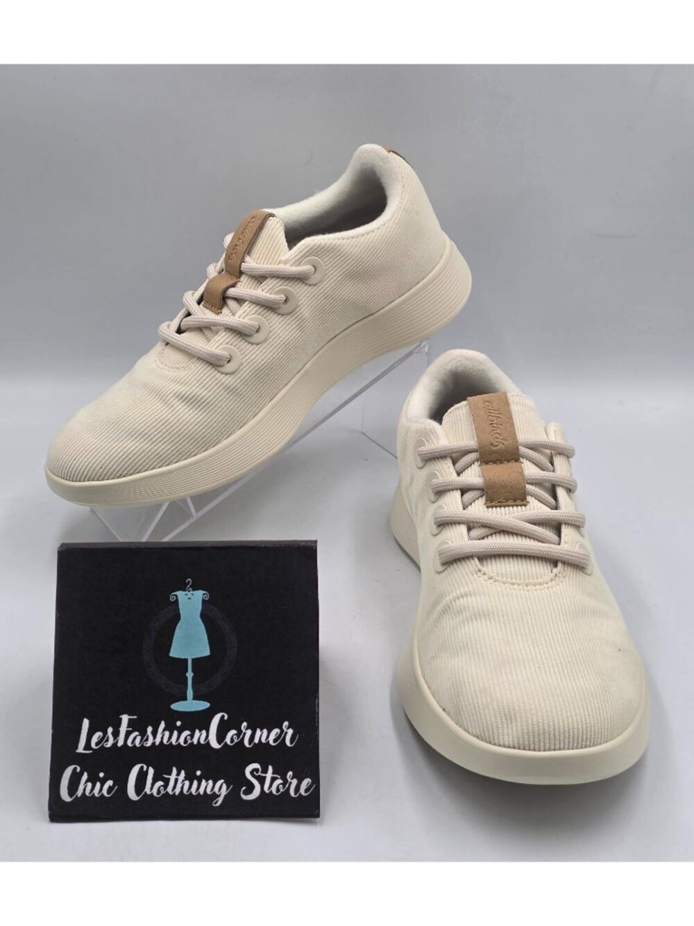 NWT Allbirds Women's Cream W8 Runner NZ Corduroy Lace-Up  Sneakers Size 8 3790